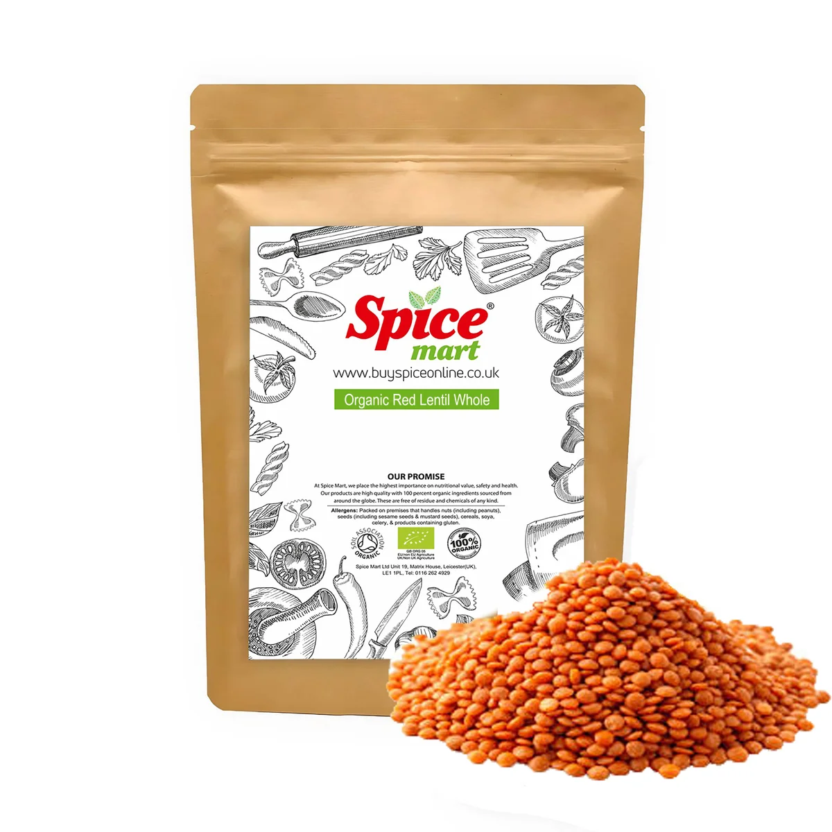 Organic Red Lentils 500g