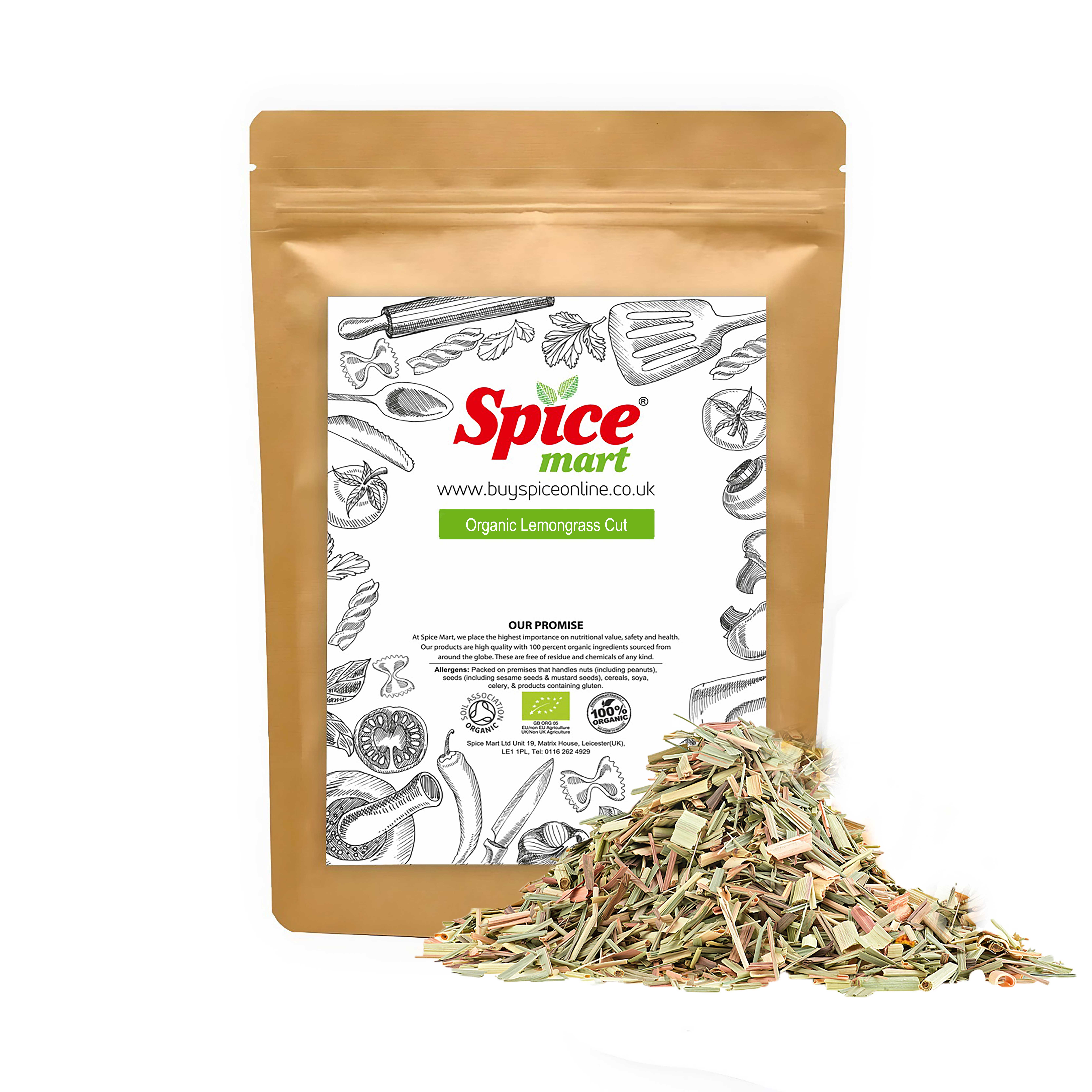 Organic Dried Lemongrass Cut 250g