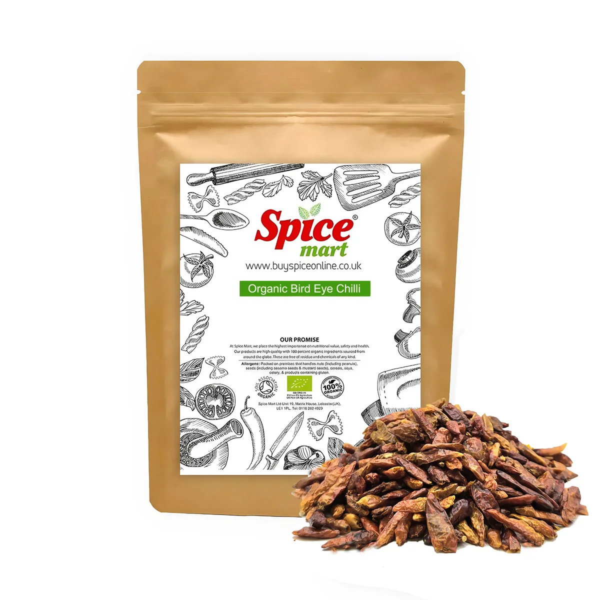Organic Bird Eye Chilli 500g